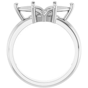 10K White Gold 15x7 mm Marquise Ring Mounting – image 4