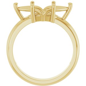 14K Yellow Gold 15x7 mm Marquise Ring Mounting – image 4