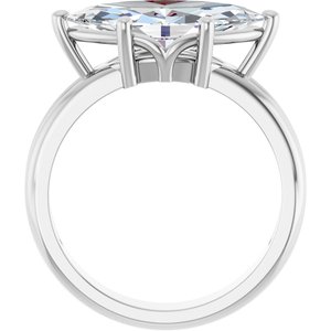 14K X1 White Gold 15x7 mm Marquise Ring Mounting – image 3