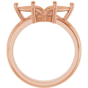 10K Rose Gold 15x7 mm Marquise Ring Mounting – image 4