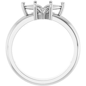 14K X1 White Gold 10.5x5.5 mm Marquise Ring Mounting – image 4