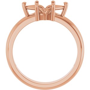 14K Rose Gold 10.5x5.5 mm Marquise Ring Mounting – image 4