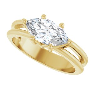 14K Yellow Gold 10.5x5.5 mm Marquise Ring Mounting – image 8