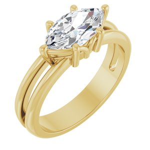 18K Yellow Gold 10.5x5.5 mm Marquise Ring Mounting