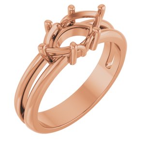 10K Rose Gold 10.5x5.5 mm Marquise Ring Mounting – image 2