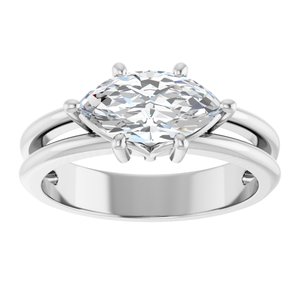 18K White Gold 10.5x5.5 mm Marquise Ring Mounting – image 5