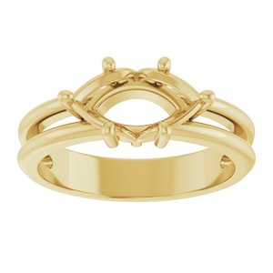 18K Yellow Gold 10.5x5.5 mm Marquise Ring Mounting – image 6