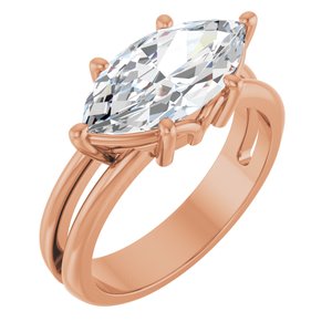 10K Rose Gold 14x7 mm Marquise Ring Mounting