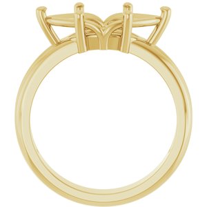 18K Yellow Gold 14x7 mm Marquise Ring Mounting – image 4