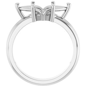 10K White Gold 14x7 mm Marquise Ring Mounting – image 4