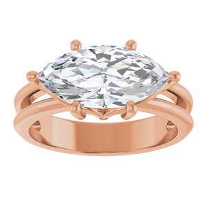 10K Rose Gold 14x7 mm Marquise Ring Mounting – image 5