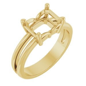 18K Yellow Gold 8.5x6.5 mm Emerald Ring Mounting – image 2