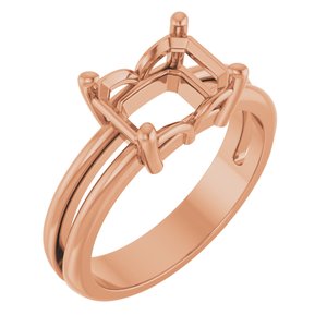 18K Rose Gold 8.5x6.5 mm Emerald Ring Mounting – image 2