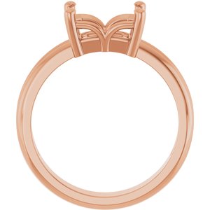 14K Rose Gold 8.5x6.5 mm Emerald Ring Mounting – image 4