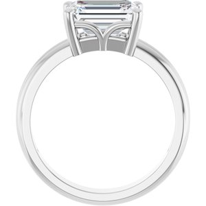 14K X1 White Gold 8.5x6.5 mm Emerald Ring Mounting – image 3