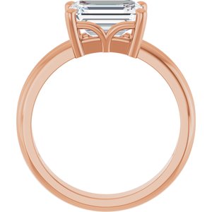 18K Rose Gold 8.5x6.5 mm Emerald Ring Mounting – image 3