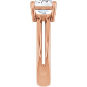 18K Rose Gold 8.5x6.5 mm Emerald Ring Mounting – image 7