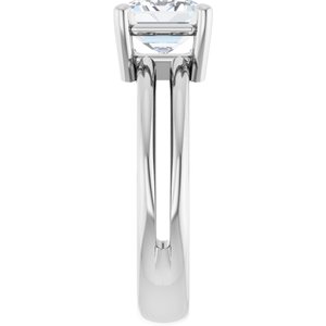 18K White Gold 8.5x6.5 mm Emerald Ring Mounting – image 7