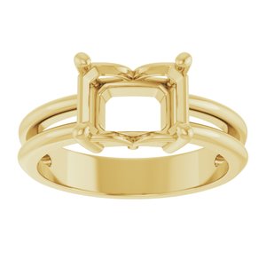10K Yellow Gold 8.5x6.5 mm Emerald Ring Mounting – image 6