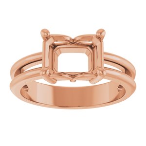 14K Rose Gold 8.5x6.5 mm Emerald Ring Mounting – image 6