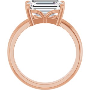 18K Rose Gold 10x7 mm Emerald Ring Mounting – image 3