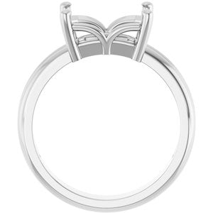 Platinum 10x7 mm Emerald Ring Mounting – image 4
