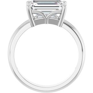 14K X1 White Gold 10x7 mm Emerald Ring Mounting – image 3