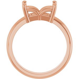 14K Rose Gold 10x7 mm Emerald Ring Mounting – image 4