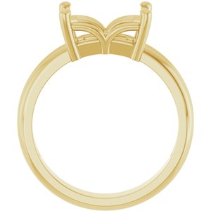 14K Yellow Gold 10x7 mm Emerald Ring Mounting – image 4