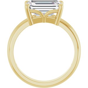 10K Yellow Gold 10x7 mm Emerald Ring Mounting – image 3