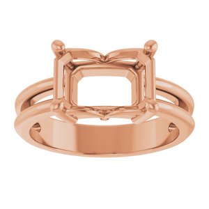 14K Rose Gold 10x7 mm Emerald Ring Mounting – image 6