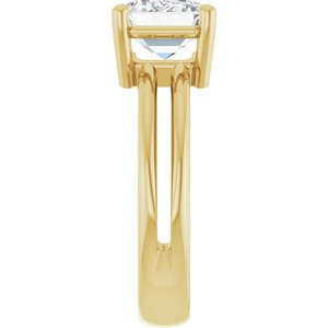 14K Yellow Gold 10x7 mm Emerald Ring Mounting – image 7