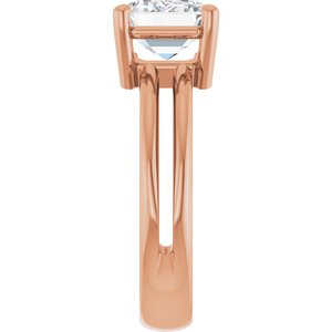 14K Rose Gold 10x7 mm Emerald Ring Mounting – image 7
