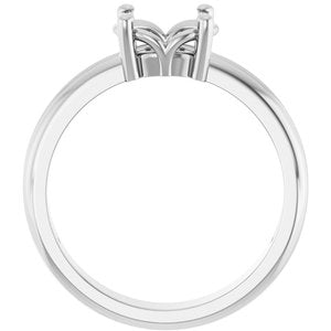 10K White Gold 8x6 mm Oval Ring Mounting – image 4