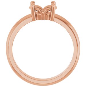 14K Rose Gold 8x6 mm Oval Ring Mounting – image 4