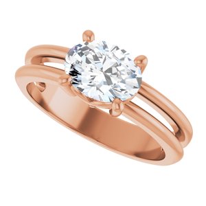 18K Rose Gold 8x6 mm Oval Ring Mounting – image 8