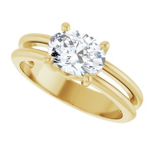 14K Yellow Gold 8x6 mm Oval Ring Mounting – image 8