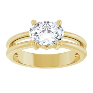14K Yellow Gold 8x6 mm Oval Ring Mounting – image 5
