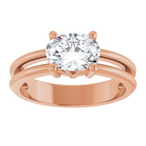 10K Rose Gold 8x6 mm Oval Ring Mounting – image 5