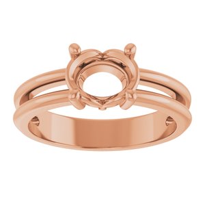 18K Rose Gold 8x6 mm Oval Ring Mounting – image 6