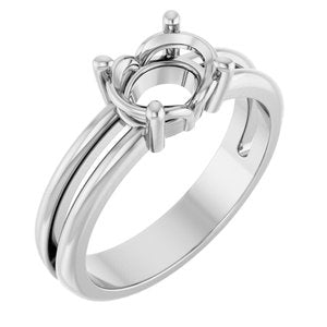 10K White Gold 8x6 mm Oval Ring Mounting – image 2