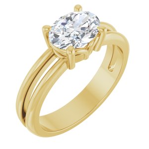 18K Yellow Gold 8x6 mm Oval Ring Mounting
