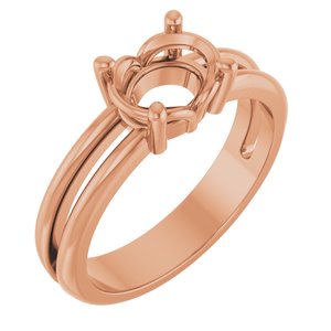 10K Rose Gold 8x6 mm Oval Ring Mounting – image 2