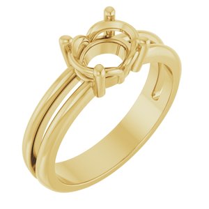 14K Yellow Gold 8x6 mm Oval Ring Mounting – image 2