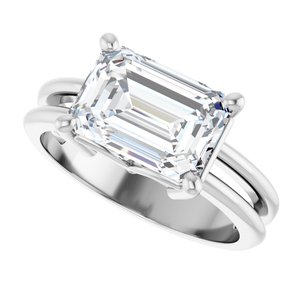 Continuum Sterling Silver 10x7 mm Emerald Ring Mounting – image 8