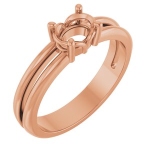 18K Rose Gold 6.5x4.5 mm Oval Ring Mounting – image 2