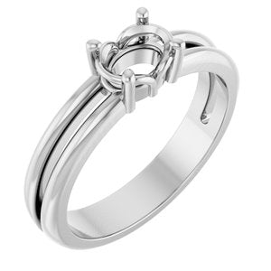 Platinum 6.5x4.5 mm Oval Ring Mounting – image 2