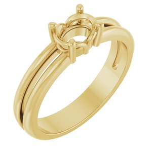 14K Yellow Gold 6.5x4.5 mm Oval Ring Mounting – image 2