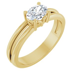 10K Yellow Gold 6.5x4.5 mm Oval Ring Mounting