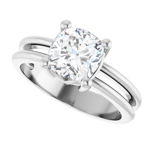 Sterling Silver 7x7 mm Cushion Ring Mounting – image 8